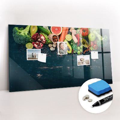 Beschreibbare magnettafel küche Gemüse auf dem Tisch