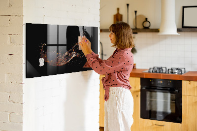 Magnetische, trocken abwischbare Tafel Verschüttetes Getränk