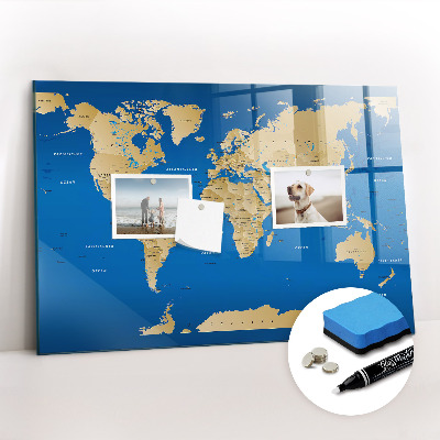 Beschreibbare magnettafel küche Länder der Welt