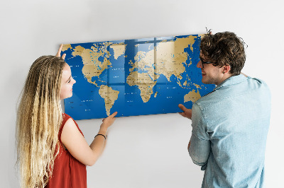 Beschreibbare magnettafel küche Länder der Welt