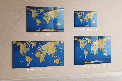 Beschreibbare magnettafel küche Länder der Welt