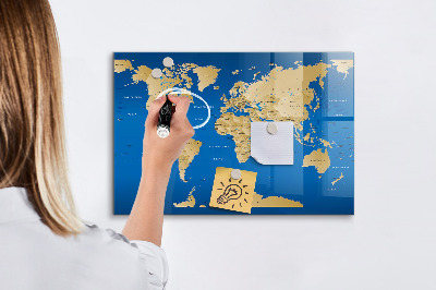 Beschreibbare magnettafel küche Länder der Welt