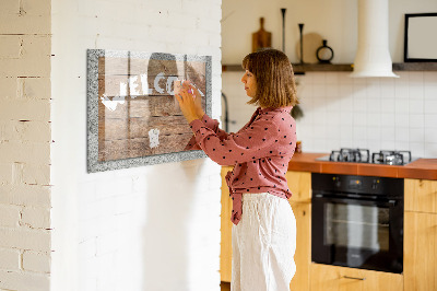 Magnetische Glastafel Willkommenstafel