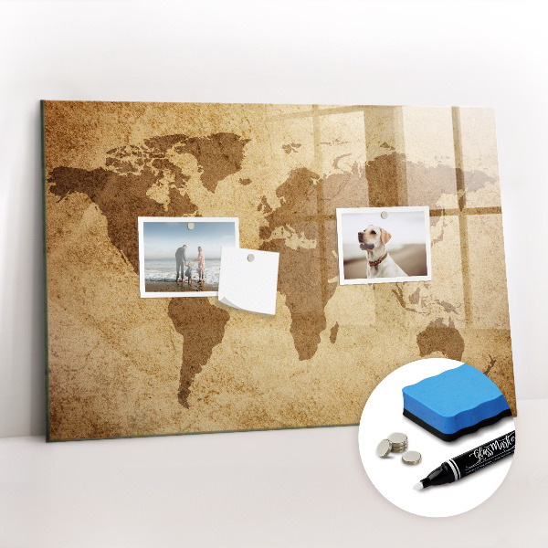 Schreib magnettafel Vintage-Weltkarte