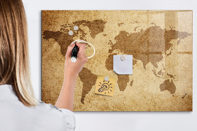 Schreib magnettafel Vintage-Weltkarte