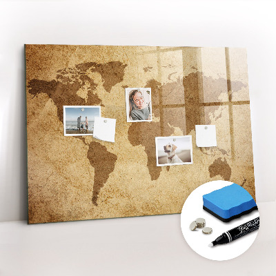 Schreib magnettafel Vintage-Weltkarte