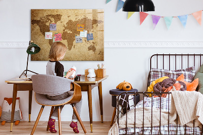 Schreib magnettafel Vintage-Weltkarte