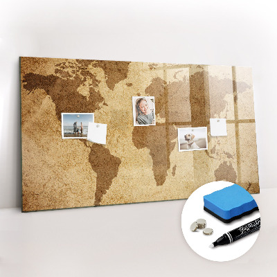 Schreib magnettafel Vintage-Weltkarte
