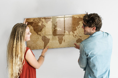 Schreib magnettafel Vintage-Weltkarte