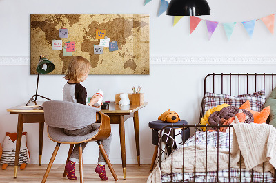 Schreib magnettafel Vintage-Weltkarte