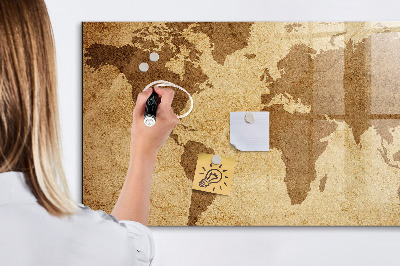 Schreib magnettafel Vintage-Weltkarte