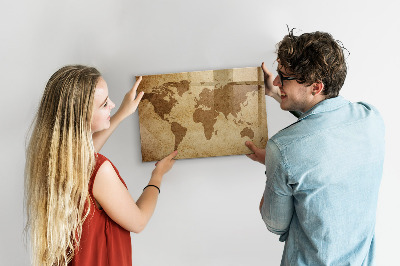 Schreib magnettafel Vintage-Weltkarte