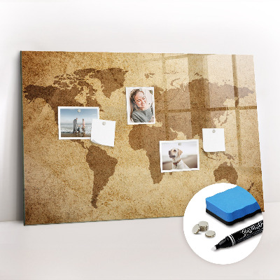 Schreib magnettafel Vintage-Weltkarte