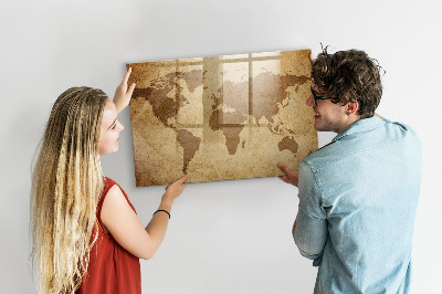 Schreib magnettafel Vintage-Weltkarte