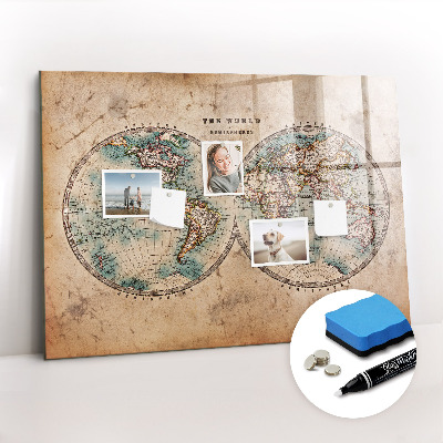 Schreib magnettafel Weltkugelkarte