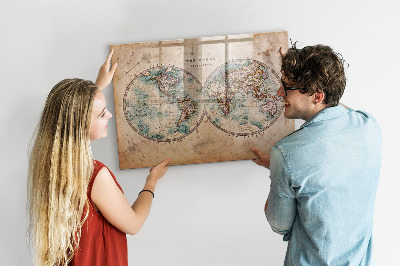 Schreib magnettafel Weltkugelkarte