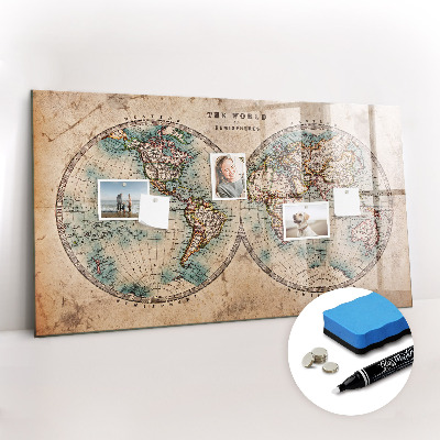 Schreib magnettafel Weltkugelkarte