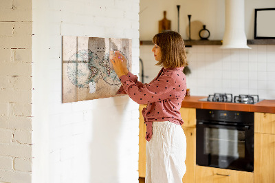 Magnetische, trocken abwischbare Tafel Weltkugelkarte