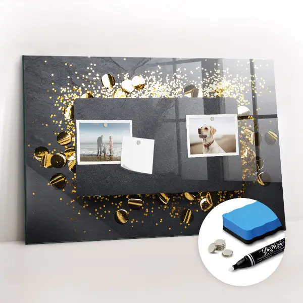Schreib magnettafel Goldenes Konfetti