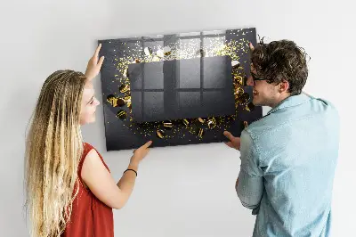 Schreib magnettafel Goldenes Konfetti