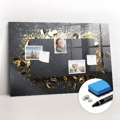 Schreib magnettafel Goldenes Konfetti