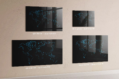 Beschreibbare magnettafel küche Konturen der Weltkarte