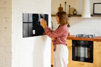 Beschreibbare magnettafel küche Konturen der Weltkarte