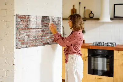 Beschreibbare magnettafel küche Ziegelmauer