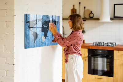 Magnettafel mit Magneten Brettweltkarte