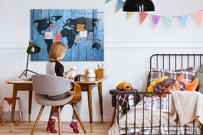 Magnettafel mit Magneten Brettweltkarte