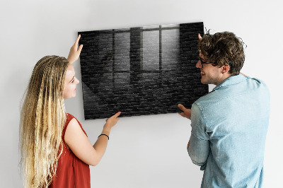 Magnettafel mit Magneten Dunkle Backsteinmauer