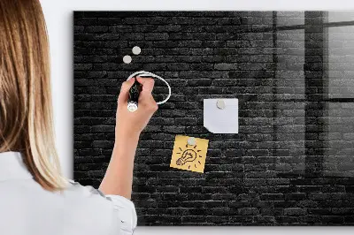 Beschreibbare magnettafel küche Dunkle Backsteinmauer