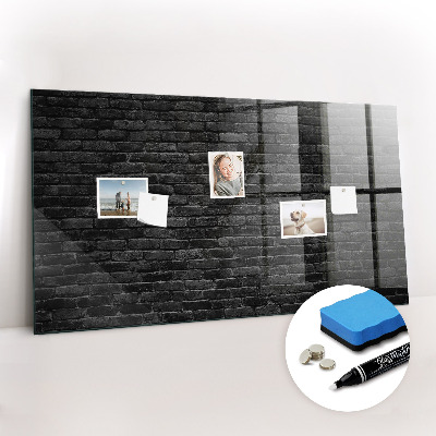 Magnettafel mit Magneten Dunkle Backsteinmauer