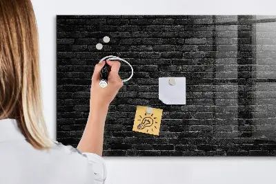 Beschreibbare magnettafel küche Dunkle Backsteinmauer