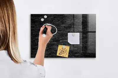 Beschreibbare magnettafel küche Dunkle Backsteinmauer