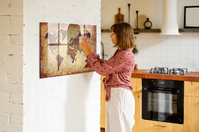 Magnetische, trocken abwischbare Tafel Alte Weltkarte