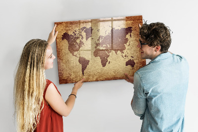 Schreib magnettafel Alte Weltkarte