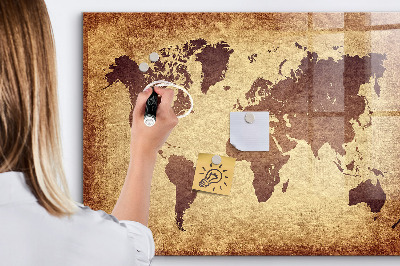 Schreib magnettafel Alte Weltkarte
