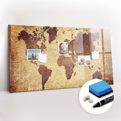 Schreib magnettafel Alte Weltkarte