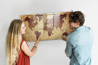 Schreib magnettafel Alte Weltkarte