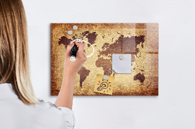 Schreib magnettafel Alte Weltkarte