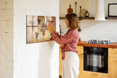 Magnetische, trocken abwischbare Tafel Alte Weltkarte