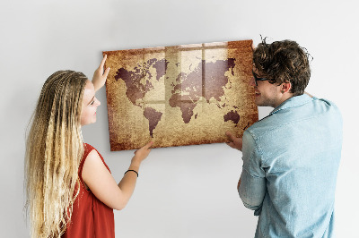 Schreib magnettafel Alte Weltkarte