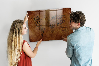 Schreib magnettafel Karte mit Ländernamen