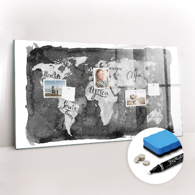 Beschreibbare magnettafel küche Retro-Weltkarte