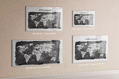 Beschreibbare magnettafel küche Retro-Weltkarte