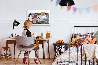 Beschreibbare magnettafel küche Retro-Weltkarte
