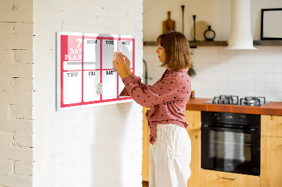 Beschreibbare magnettafel Wochenplaner