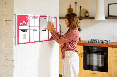 Beschreibbare magnettafel Wochenplaner
