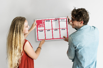 Beschreibbare magnettafel Wochenplaner